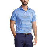 RLX Ralph Lauren YD Stripe Lightweight Airflow Polo - Florida Blue Multi