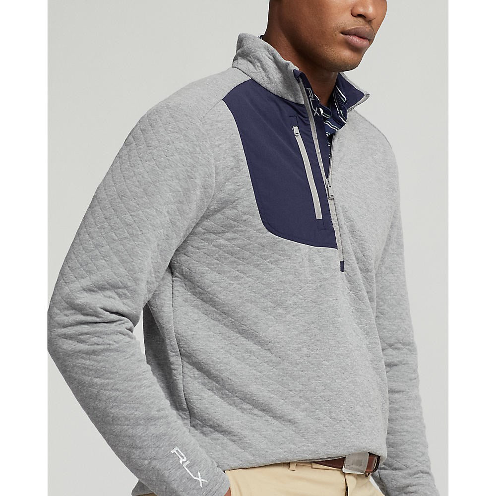 RLX Ralph Lauren Quilted Double Knit 1/4 Zip - Steel